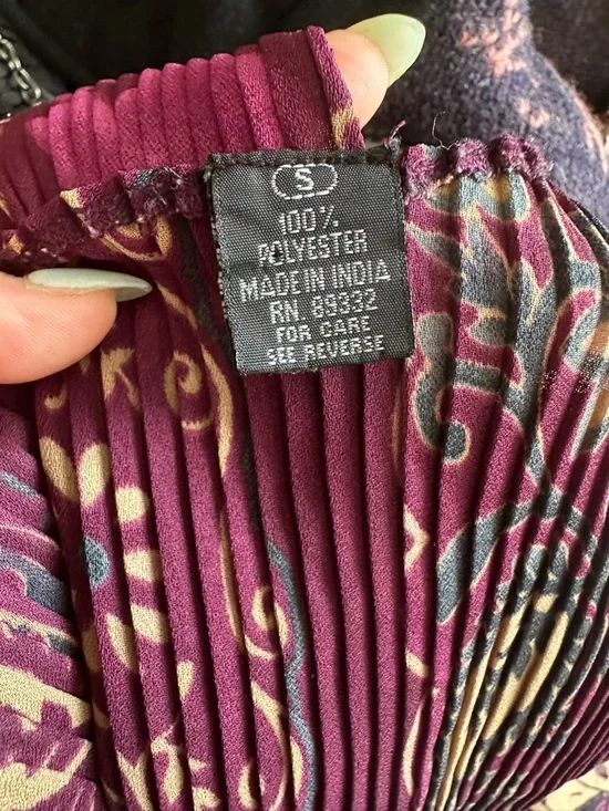Vintage 90’s/Y2K Era Purple Boho Printed Ribbed Tank Top Size Small - Picture 2 of 6